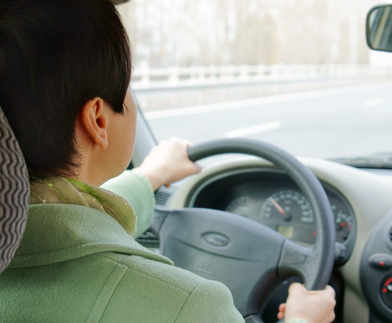 Woman driving a car