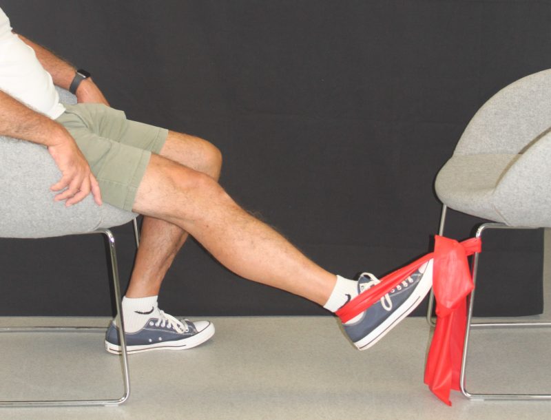 Seated knee flexion with exercise band - OPAL - Return to Work